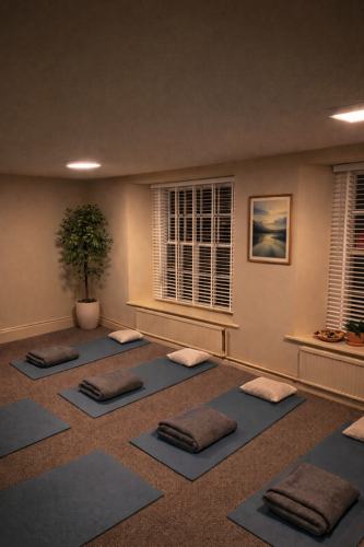 Meditation space with calming ambiance (1)